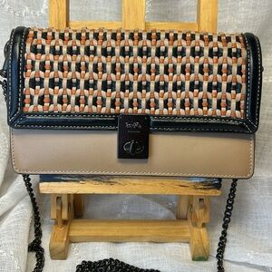 NWOT Coach Chic Woven Leather Crossbody Bag